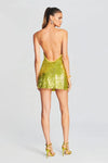 RETROFETE NARA SEQUIN DRESS IN LIME PUNCH