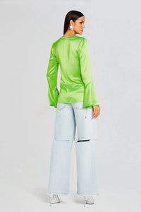 RETROFETE SVEA BLOUSE IN FRESH LIME-TOPS-RETROFETE-Big Drop NYC