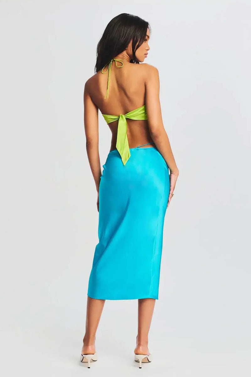 SER.O.YA BESS SCARF TOP IN CHARTREUSE