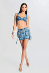 RETROFETE MILLIE DENIM BRA TOP IN SEA