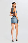 RETROFETE MILLIE DENIM BRA TOP IN SEA