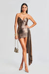 RETROFETE DANIELE DRESS IN METALLIC BRONZE-DRESS-RETROFETE-Big Drop NYC