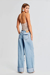 RETROFETE AVALON SEQUIN BODYSUIT IN DUSTY PEACH