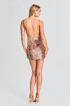 RETROFETE NARA SEQUIN DRESS IN BRONZE/GOLD