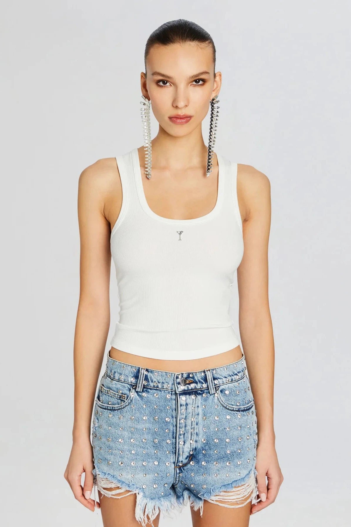 RETROFETE AMANI TANK IN WHITE-TOPS-RETROFETE-Big Drop NYC