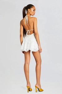 CHARO RUIZ IBIZA CLUZET SHORT DRESS IN IVORY LOLITA