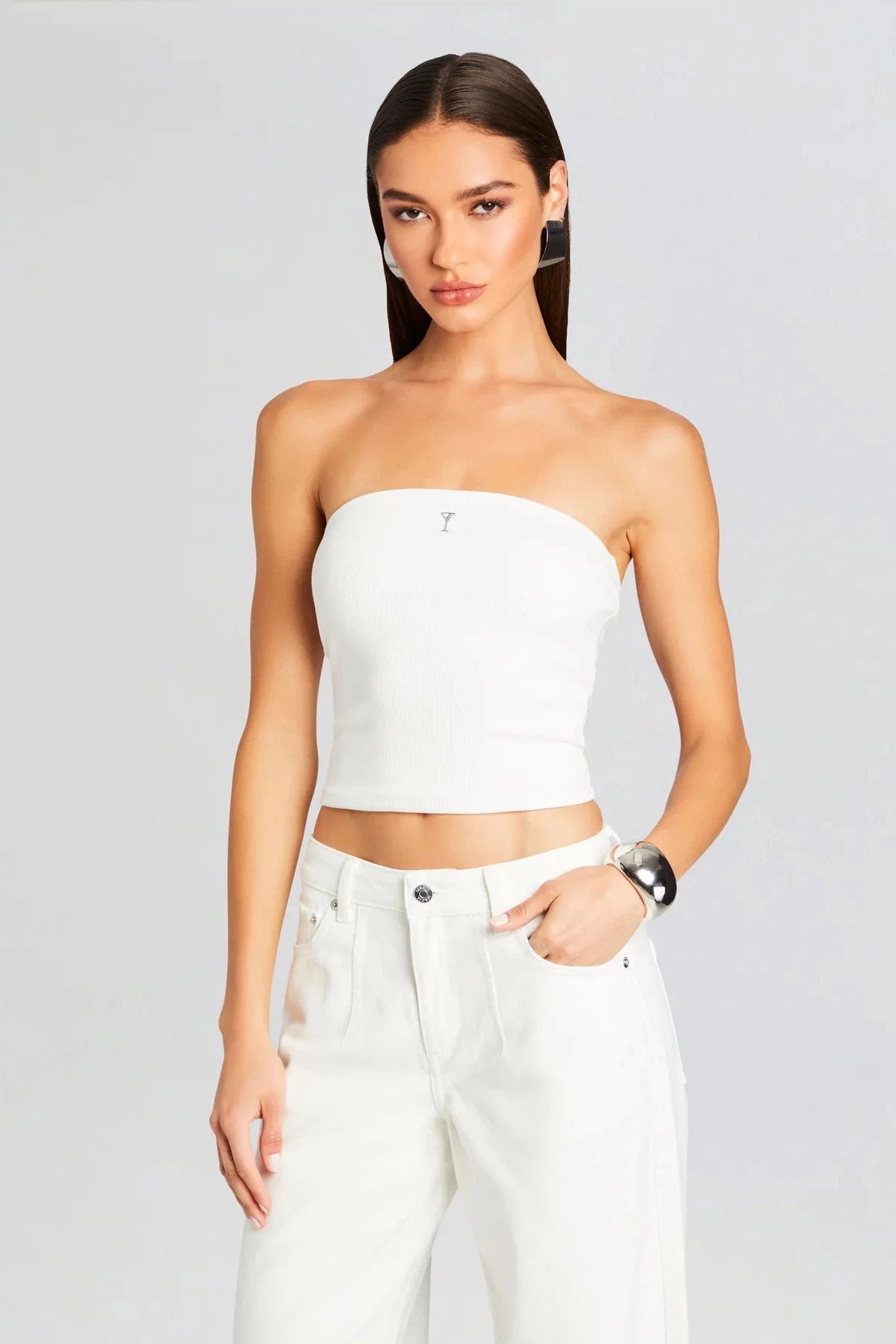 RETROFETE SAMANTHA TUBE TOP IN WHITE