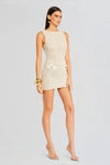 RETROFETE BREGAN CROCHET DRESS IN METALLIC IVORY GOLD-DRESS-RETROFETE-Big Drop NYC