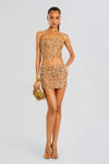 RETROFETE MARLIE SEQUIN TOP IN CARAMEL-TOP-RETROFETE-Big Drop NYC