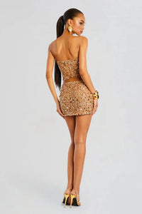 RETROFETE MARLIE SEQUIN TOP IN CARAMEL-TOP-RETROFETE-Big Drop NYC