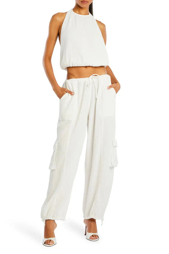 SER.O.YA YEN HALTER TOP IN WHITE-TOP-SEROYA-Big Drop NYC