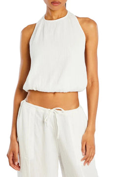 SER.O.YA YEN HALTER TOP IN WHITE-TOP-SEROYA-Big Drop NYC