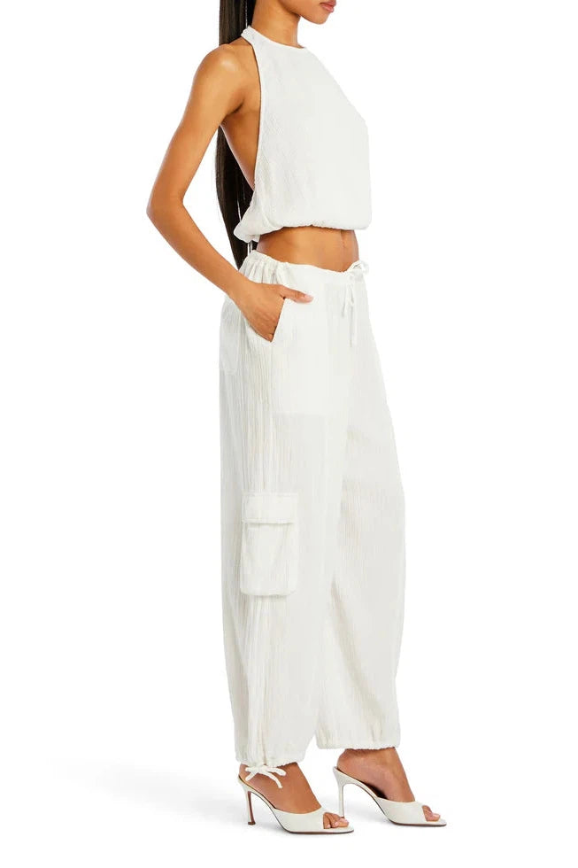 SER.O.YA YEN HALTER TOP IN WHITE-TOP-SEROYA-Big Drop NYC