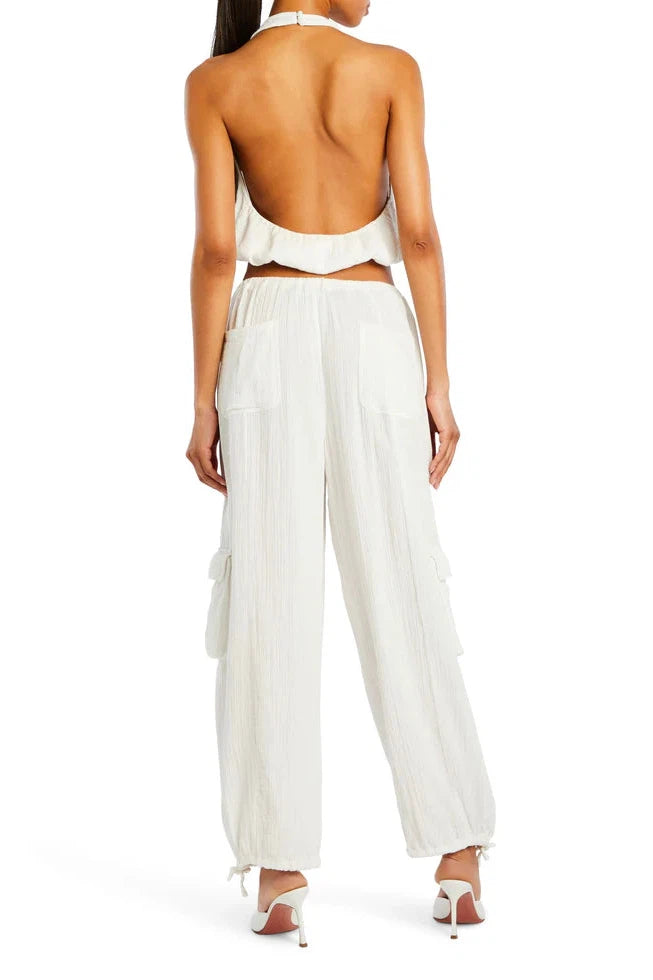 SER.O.YA YEN HALTER TOP IN WHITE-TOP-SEROYA-Big Drop NYC