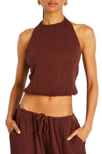 SER.O.YA YEN HALTER TOP IN COCONUT-TOP-SEROYA-Big Drop NYC