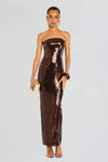 RETROFETE EMBER DRESS IN DARK CHOCOLATE