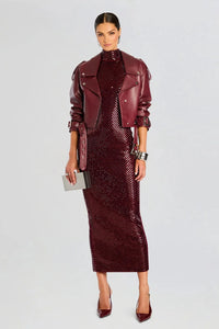 RETROFETE EINSLEY LEATHER JACKET IN PORT