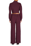 SEROYA CARMEN MID CROPPED SWEATER IN MERLOT