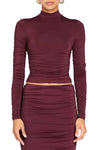 SEROYA DULCIE RUCHED TOP IN MERLOT