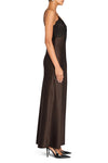 SEROYA GRENACHE SATIN MAXI DRESS IN ASH BROWN