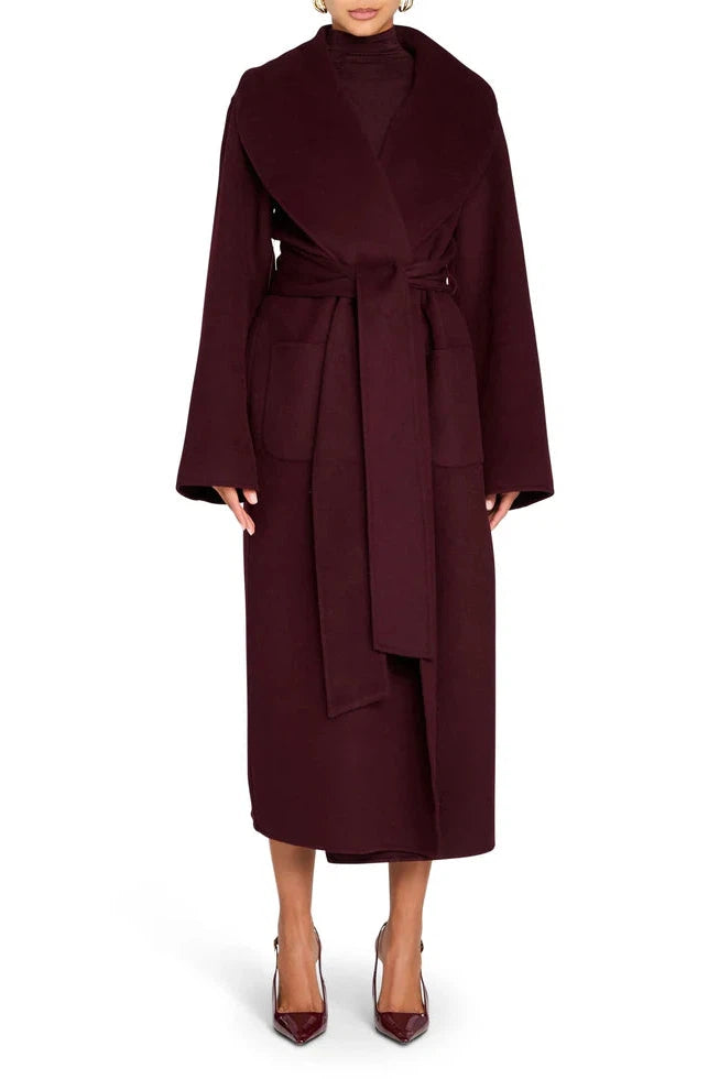 SEROYA MAVIS WOOL COAT IN MERLOT