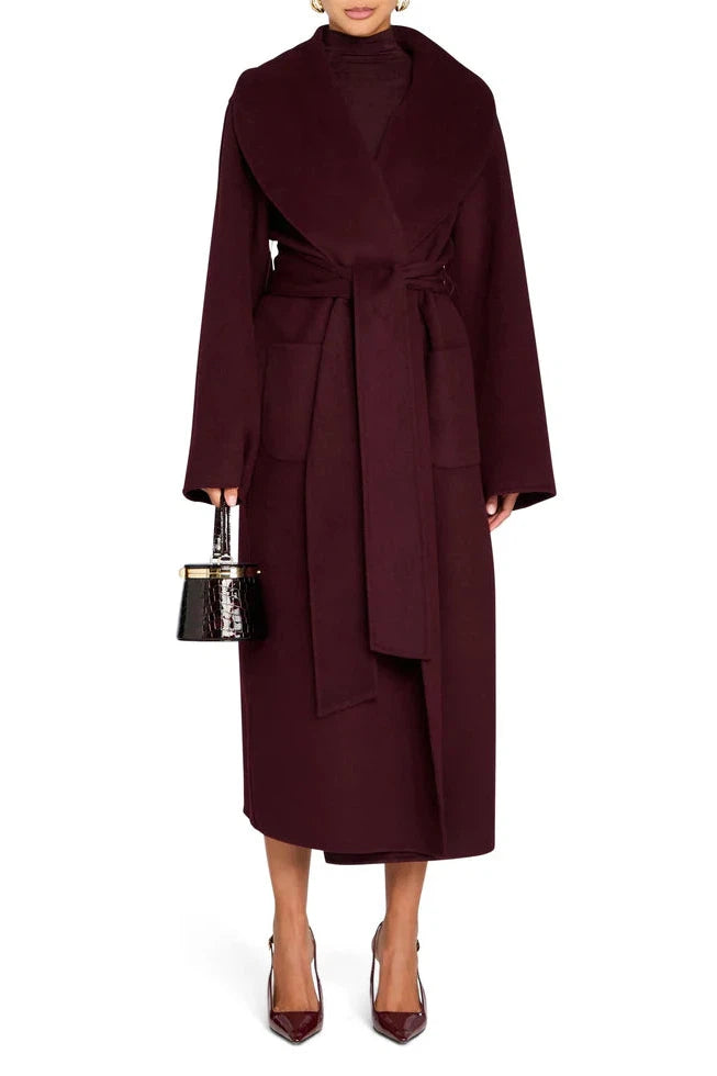 SEROYA MAVIS WOOL COAT IN MERLOT