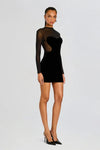 RETROFETE DELMER VELVET DRESS IN BLACK