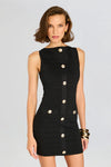 RETROFE ERIN BANDAGE DRESS IN METALLIC BLACK