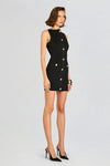 RETROFE ERIN BANDAGE DRESS IN METALLIC BLACK