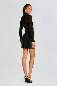 RETROFETE WILLOW EMBELLISHED DRESS IN BLACK