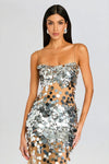 RETROFETE MISCHA SEQUIN DRESS IN SILVER