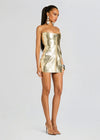 RETROFETE SYLVIE LEATHER DRESS IN GOLD