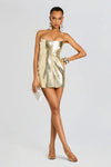 RETROFETE SYLVIE LEATHER DRESS IN GOLD