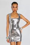 RETROFETE ELOISE SEQUIN DRESS IN SILVER