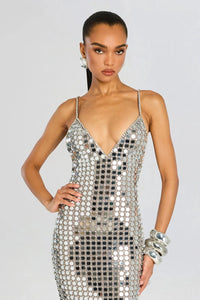 RETROFETE PERRI DRESS IN SILVER