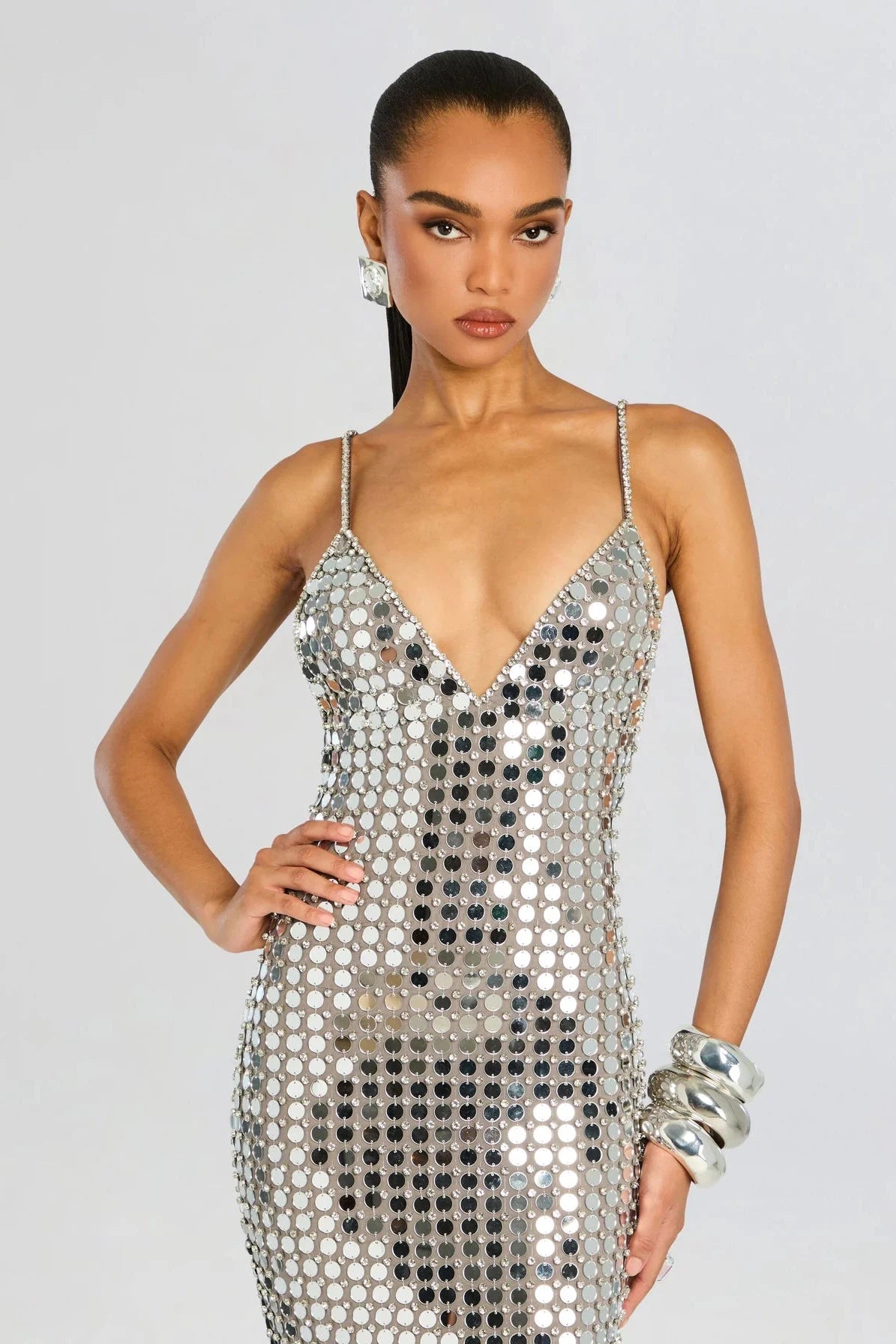 RETROFETE PERRI DRESS IN SILVER