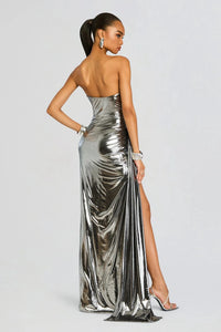 RETROFETE SHIVANI GOWN IN GUNMETAL