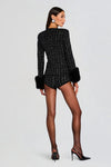 RETROFETE HILARY TWEED JACKET IN BLACK/ SILVER