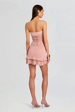 VALI CROCHET PEARL EMBELLISHED DRESS
