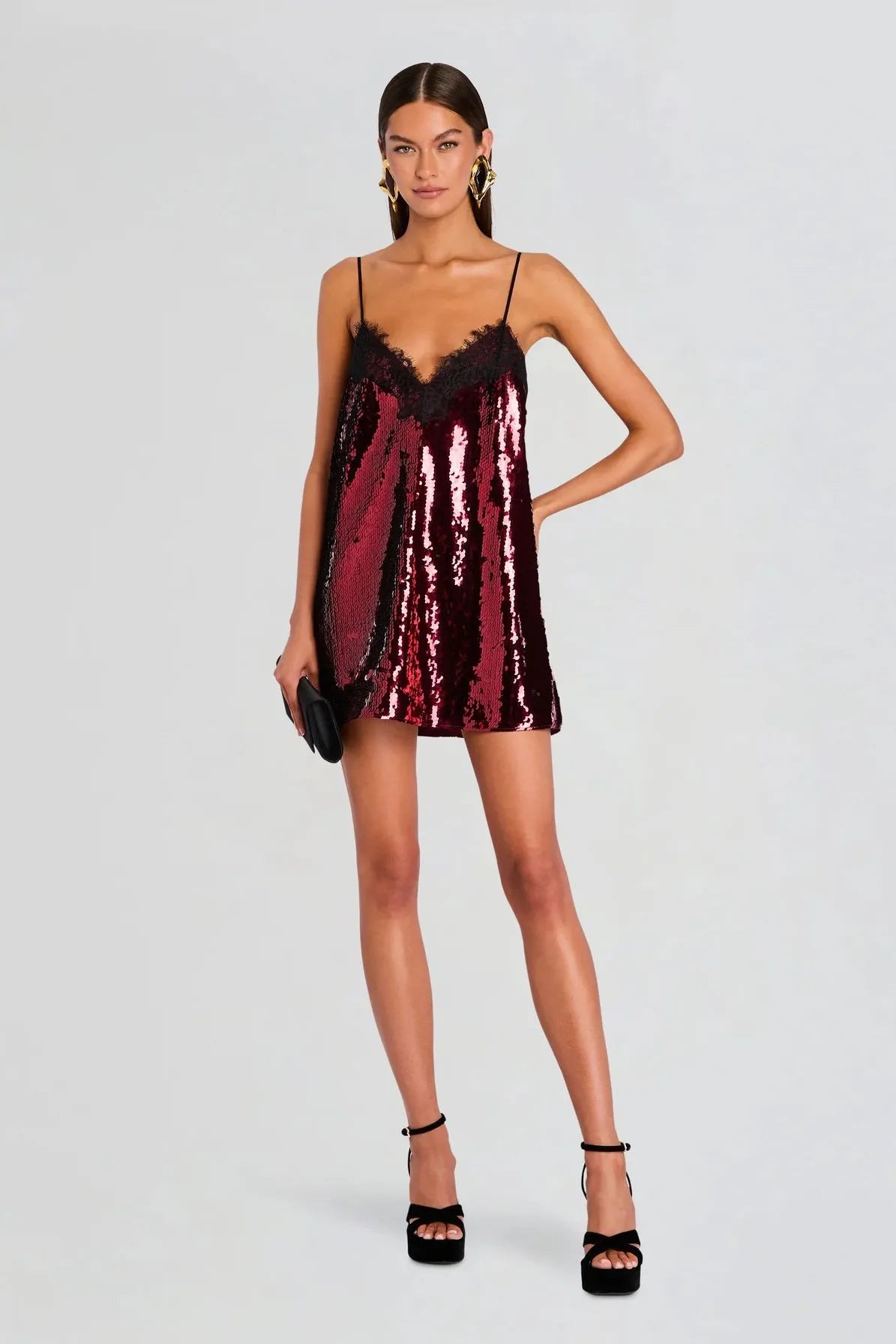 OLIVE SEQUIN DRESS