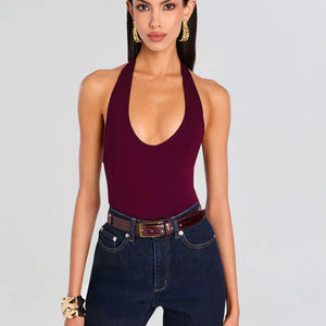 BAMBOO HALTER BODYSUIT