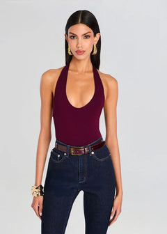 BAMBOO HALTER BODYSUIT