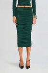 DARCY MID RISE RUCHED MIDI SKIRT