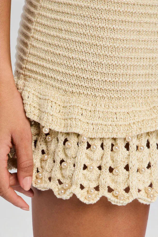 retrofete Vali Crochet Dress in Ivory
