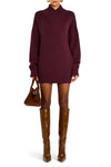 SEROYA DESSA CHUNKY KNIT SWEATER DRESS IN MERLOT