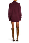 SEROYA DESSA CHUNKY KNIT SWEATER DRESS IN MERLOT