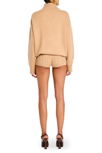 SEROYA DESSA CHUNKY KNIT SWEATER DRESS IN TAN