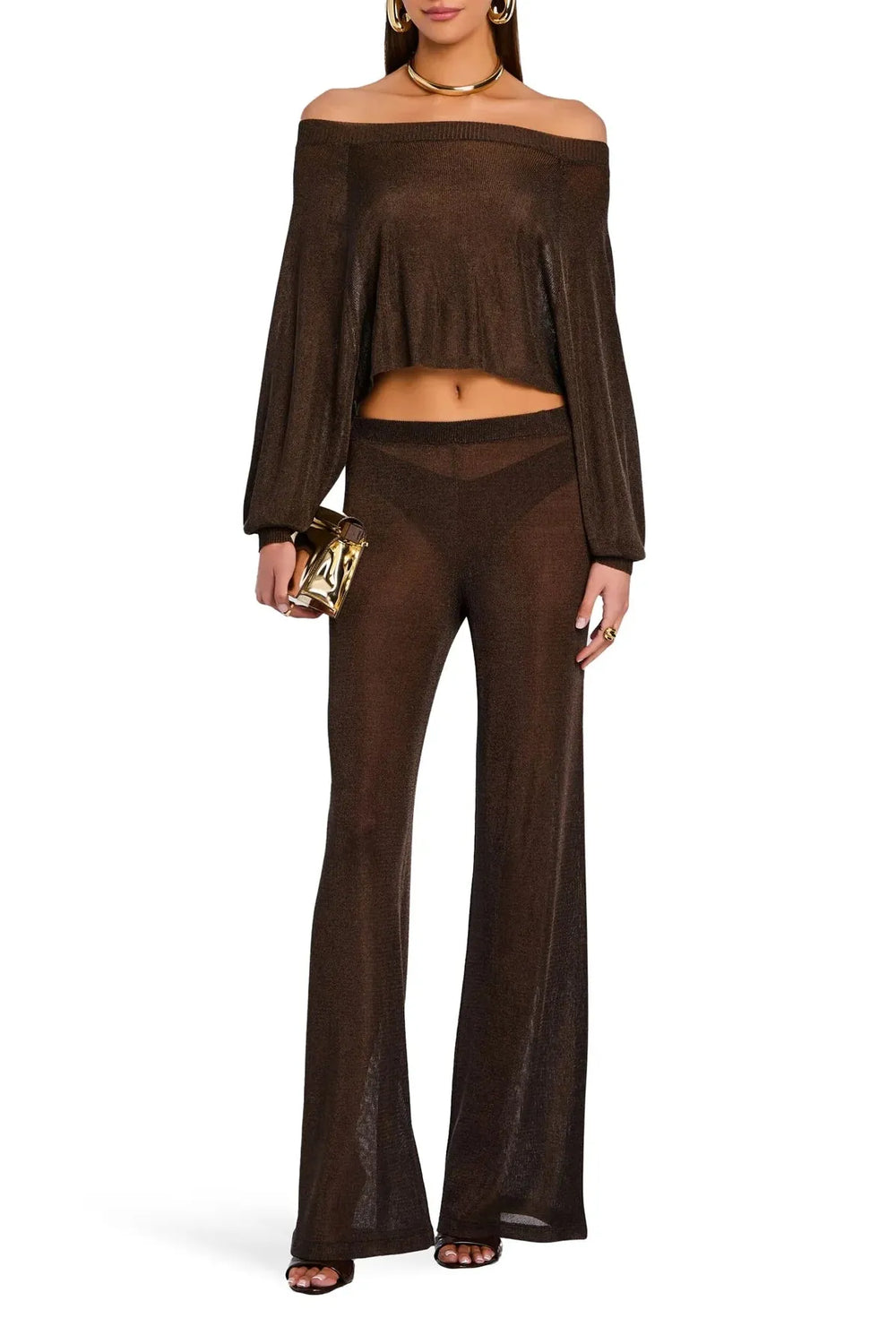 SHELDON METALLIC KNIT PANT