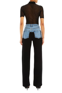 SEROYA CHANI KNIT DENIM PANT IN BLACK/RIVER