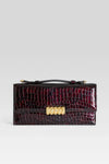 RETROFETE PHOEBE CLUTCH IN BURGUNDY CHOCO